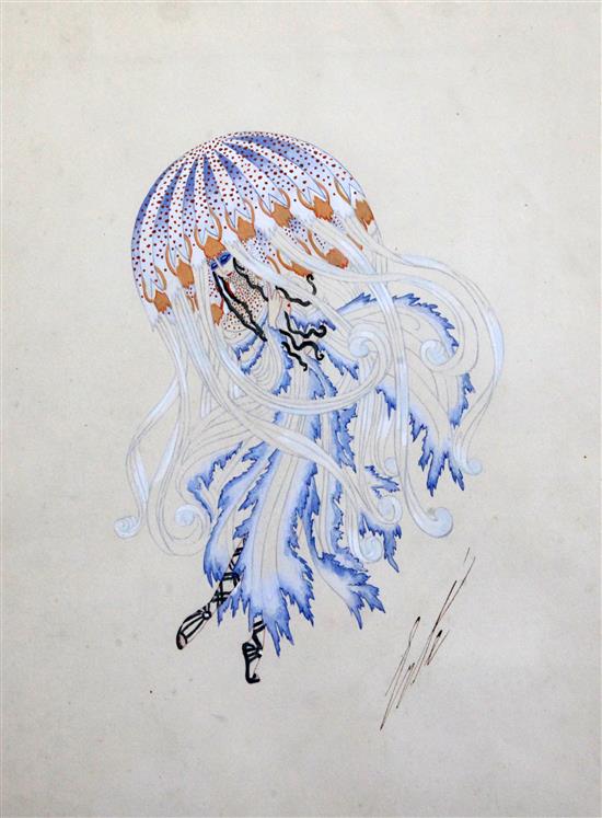 Romain de Tirtoff Erte (French/Russian 1892-1990) Octopus, costume for La Maré Folly Bergere 1919